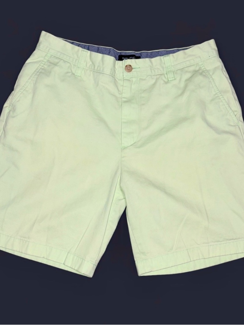 Nautica Mens Light Green Classic Deck Shorts 32W Preppy